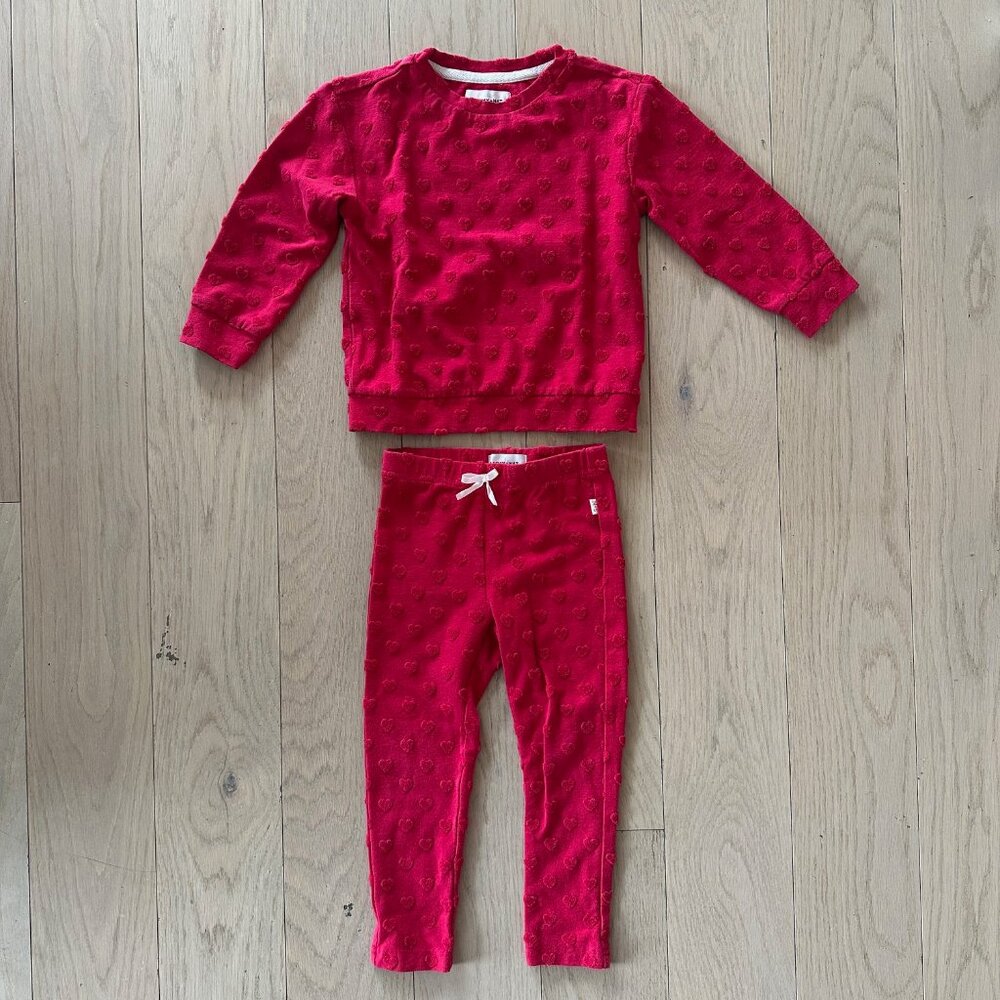Sammy + Nat Stretchy Cotton Heart Pant Set- Size 3